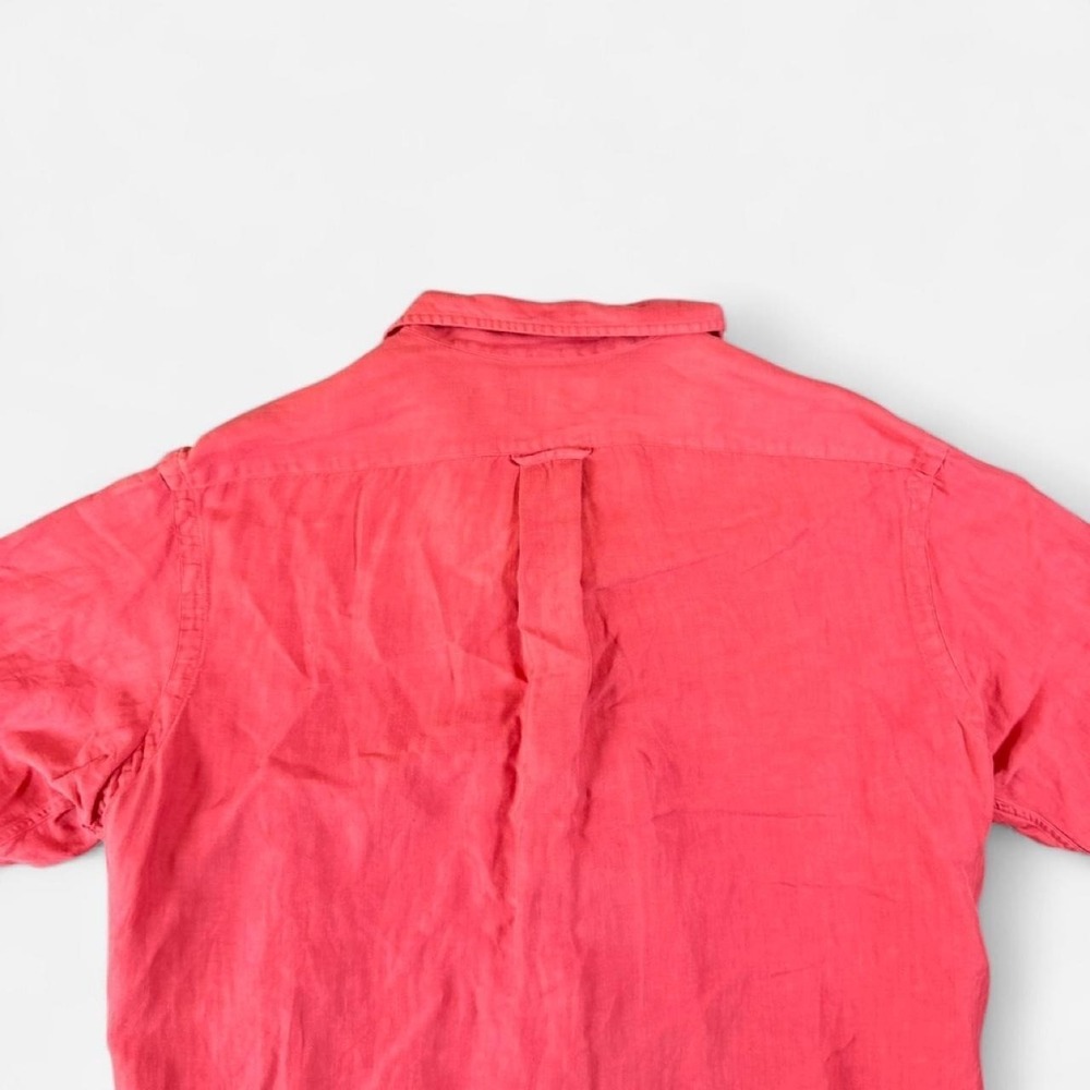 Polo Ralph Lauren Pink Linen/Silk Blend Short Sleeve Button Up Size M - Picture 5 of 7